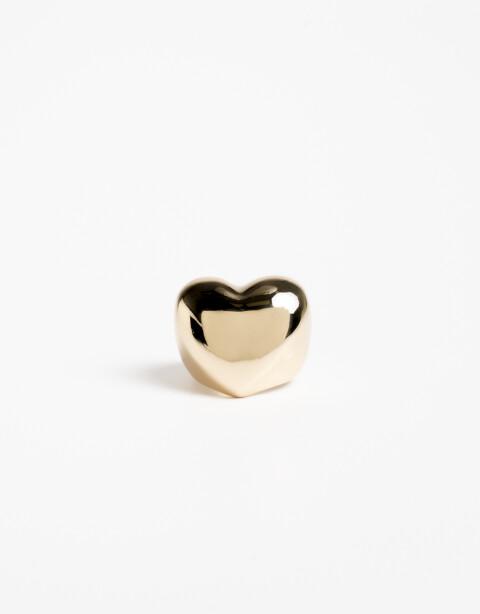 Anillos Medianos y Grandes Metal Anillo Corazón Bold Dorado - Dorado