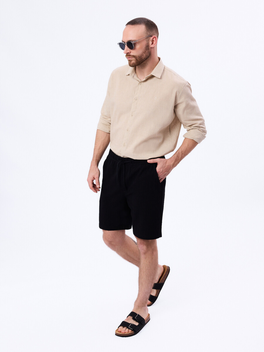Short lino - negro 