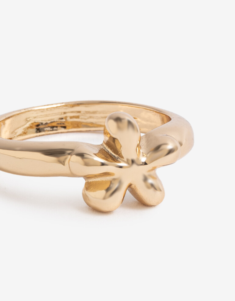 Anillos Chicos Metal Anillo De Metal Bañado En Oro - Dorado