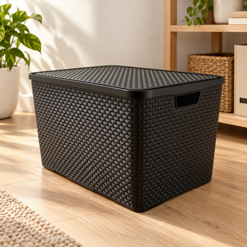 Caja ratán 40 lts NEGRO