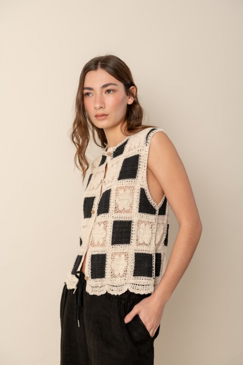 Top crochet damero Top crochet damero