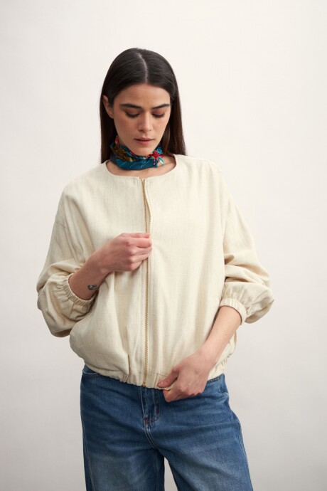 Chaqueta Bomber Beige