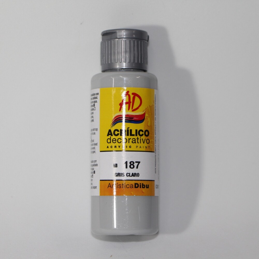 PINTURA ACRILICA ARTISTICA DIBU 60 ML. DIFERENTES COLORES COLOR GRIS CLARO 187
