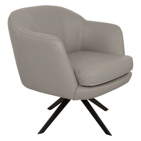 BUTACA GIRATORIA 1 CUERPO CUERO-100-NATURAL GRIS 1004 GREY