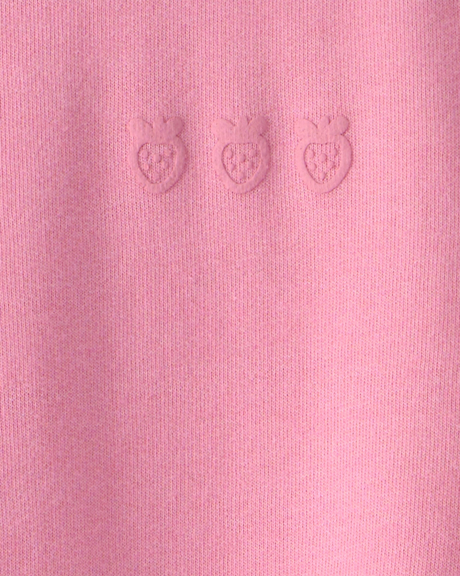 Buzo de algodón, rosado, con bordado de frutillas Sin color