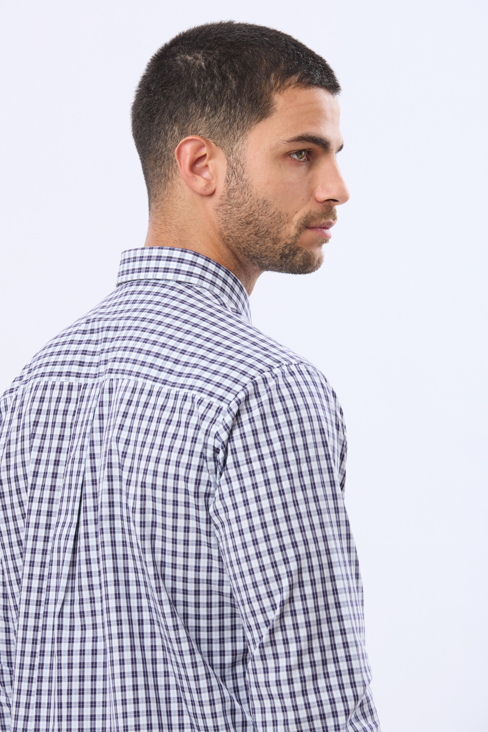 CAMISA SPORT A CUADROS Celeste