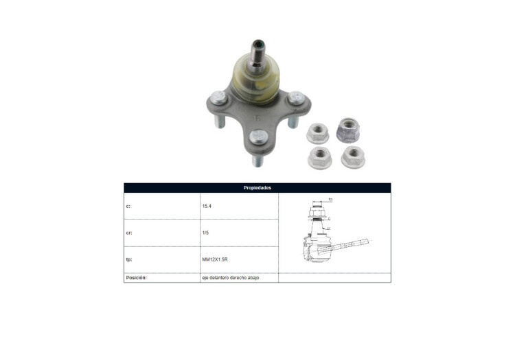 Rotula Del Audi A3/Q3 Volks Nivus/Polo/Virtus/Vento/T-Cross/Tiguan 03-25 Der Rotula Del Audi A3/Q3 Volks Nivus/Polo/Virtus/Vento/T-Cross/Tiguan 03-25 Der