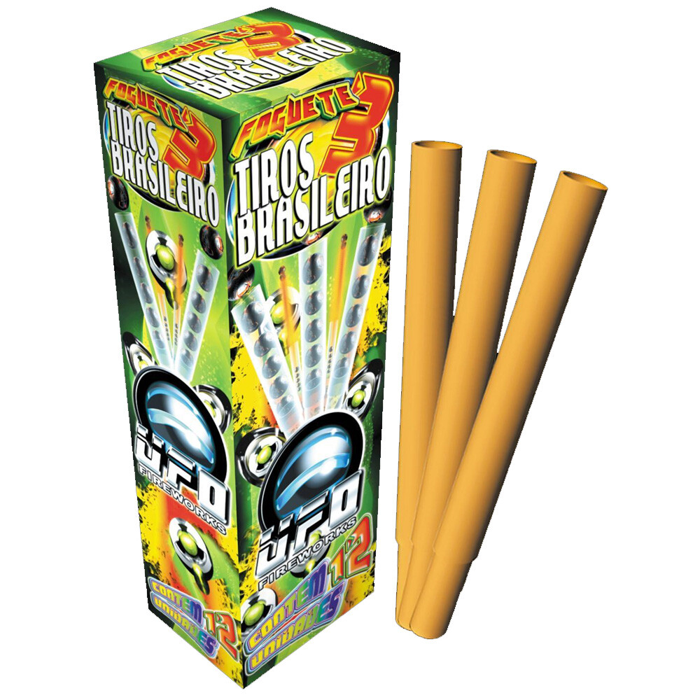 FOGUETA. 3 TIROS BRASILERA UFO 12PCS UF34 FOGUETA. 3 TIROS BRASILERA UFO 12PCS UF34