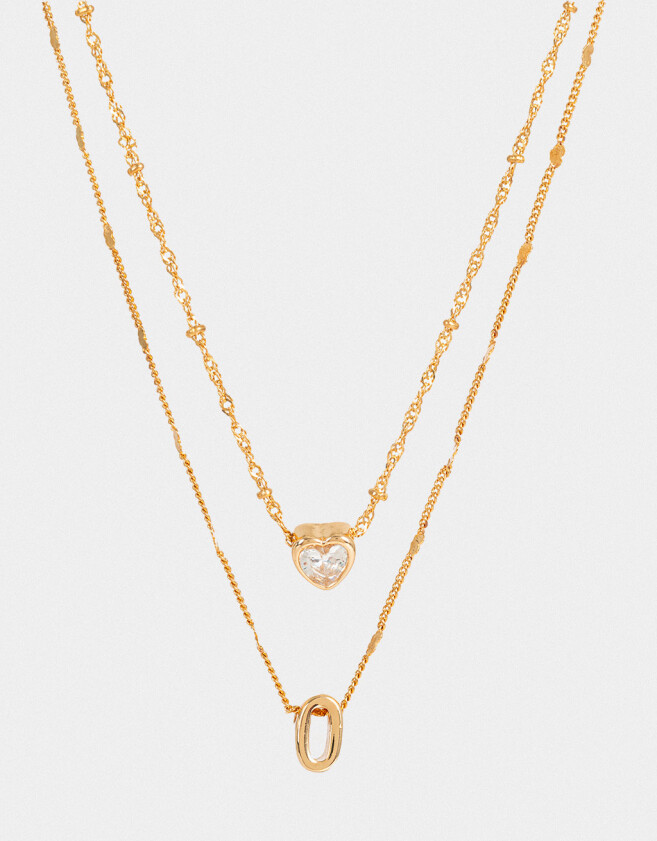 Collares Cortos Con cubic zirconia Collar Corto Cubic Inicial "o" - Dorado