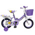 Bicicleta infantil Shengdi Rod 12 Canasto Parrilla Rueditas Color Violeta