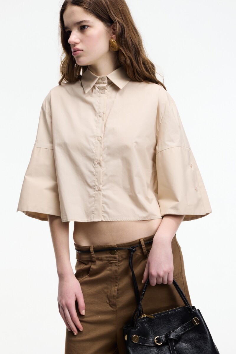CAMISA CORTA Beige