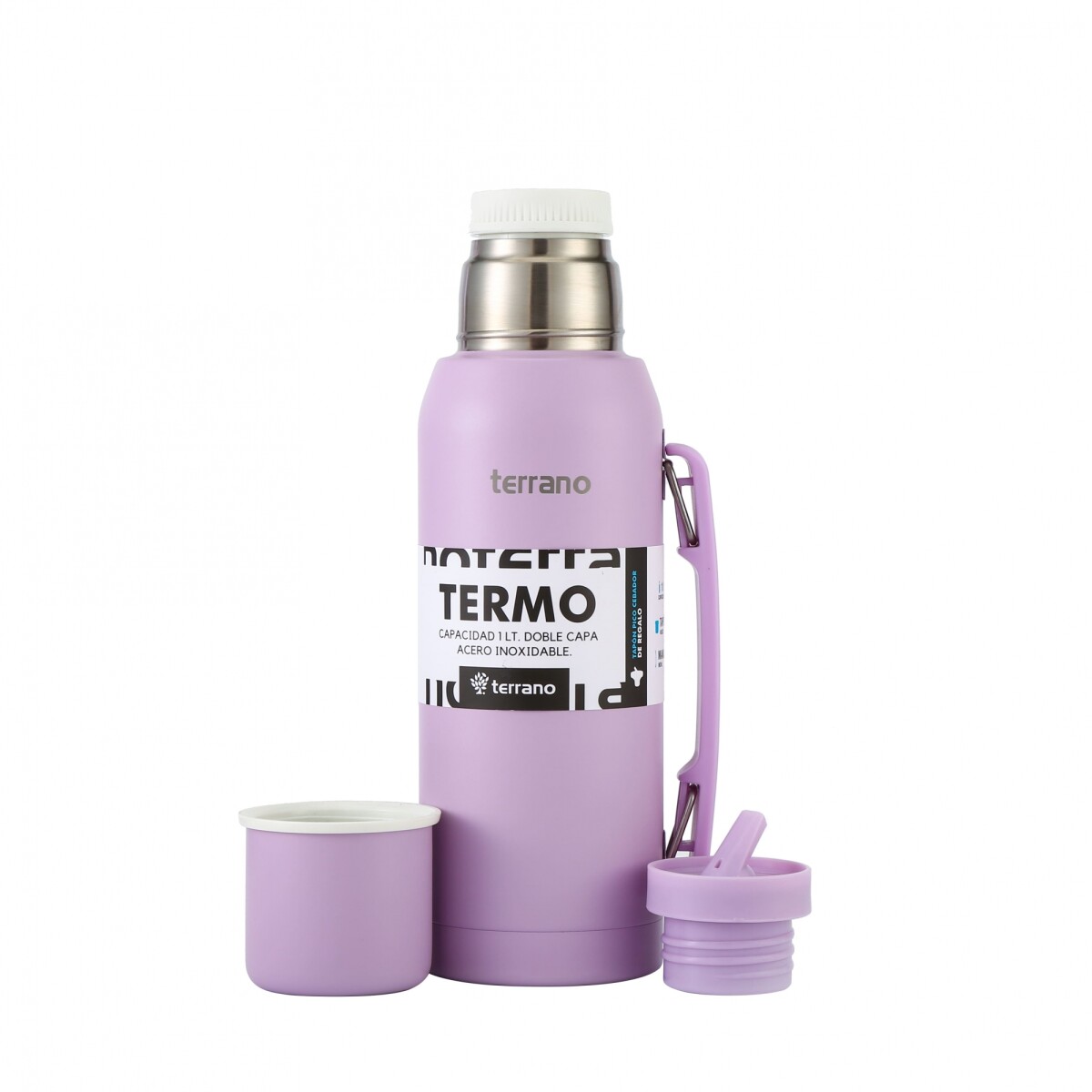 TERMO PREMIUM DE 1LT TERRANO CON MANIJA - LILA 