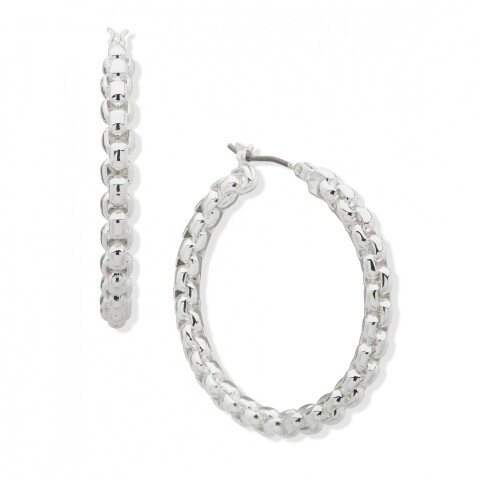 Aro Pe 39Mm Box Chain Hoop Click Silver