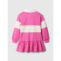 LS RUGBY DRESS HAPPY PINK
