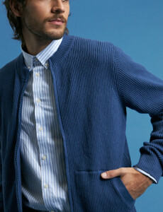 470453 CARDIGAN HARRY Azul Piedra Melange