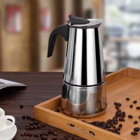 Cafetera a Presión Tipo Italiana 9 Tazas en Acero Inoxidable Plateado