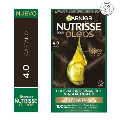 Tinta Garnier Nutrisse Oleos N°4.0 Castaño Tinta Garnier Nutrisse Oleos N°4.0 Castaño