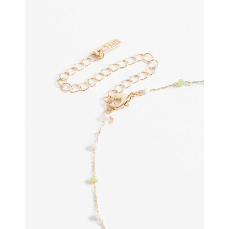 Collar Corto Metal Y Beads Dorado