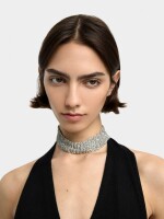 Choker Con Cadenas Entrecruzadas plateado