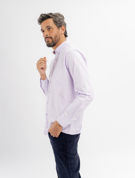 Camisa m/l micro pie de pulle violeta