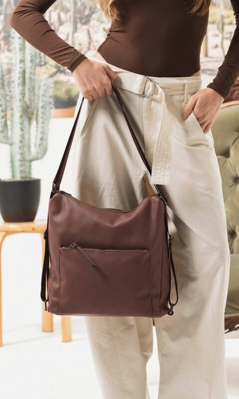 CARTERA MOCHILA KELLY CHOCOLATE