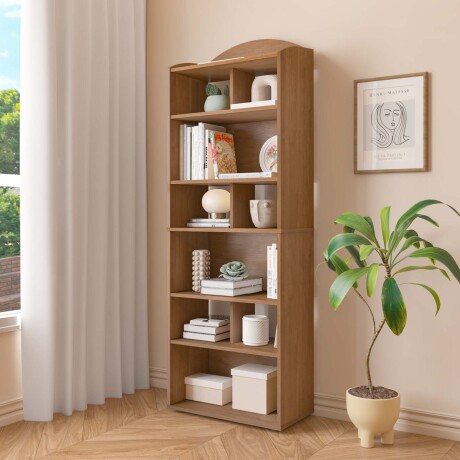 BIBLIOTECA MDF-Y-MDP MARRON ARCO