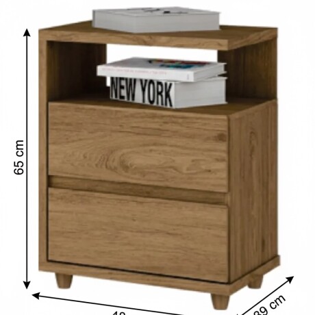MESA DE LUZ O NOCHE CON ESPACIO Y DOS CAJONES RUSTICO