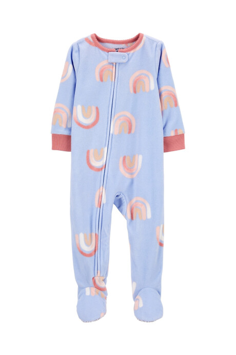 Pijama una pieza de micropolar, con pie, diseño arcoíris Sin color