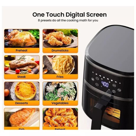 Freidora De Aire Sin Aceite Digital Cuori 5litros 1450w Negro