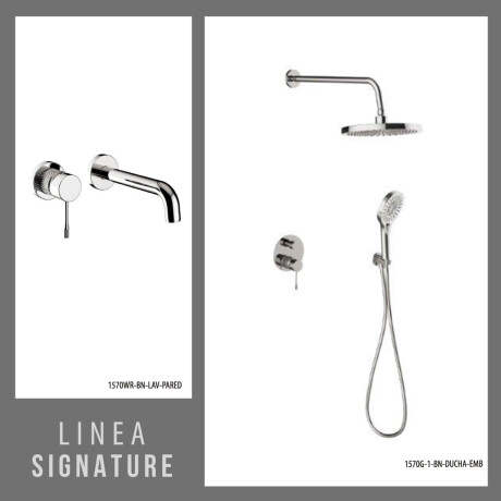 GRIFERIA JUEGO MONOCOMANDO BRUSHED NICKEL BRILLO SIGNATURE GRIS-BRUSHED NICKEL