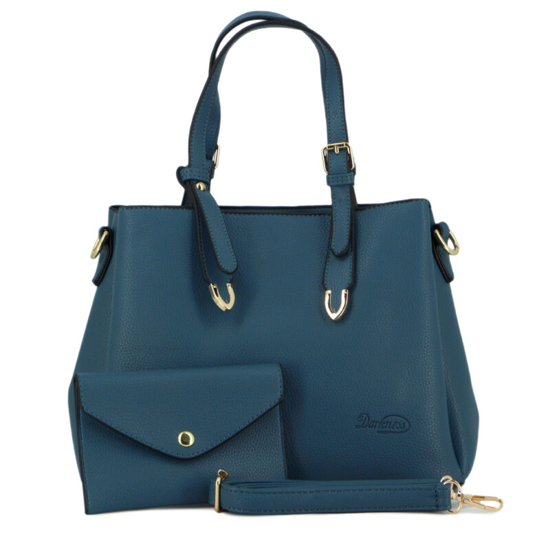 Cartera Mujer Darkness C/correa Y Monedero Azul