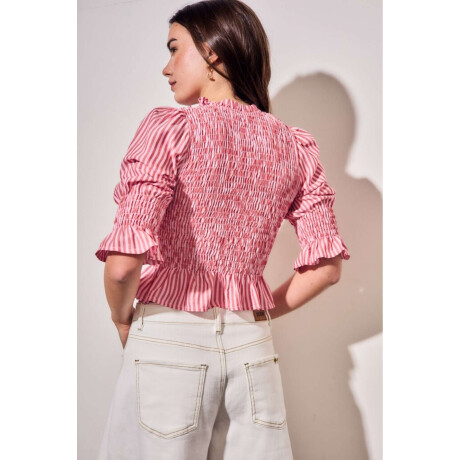 Blusa Rayada Rosa