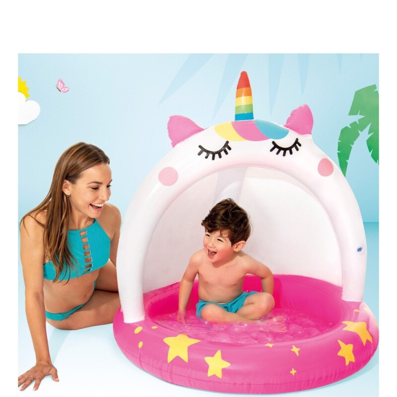 INTEX PISCINA UNICORNIO PARA BEBÉ PISO INFLABLE 45 LITROS Intex Piscina Unicornio Para Bebé Piso Inflable 45 Litros