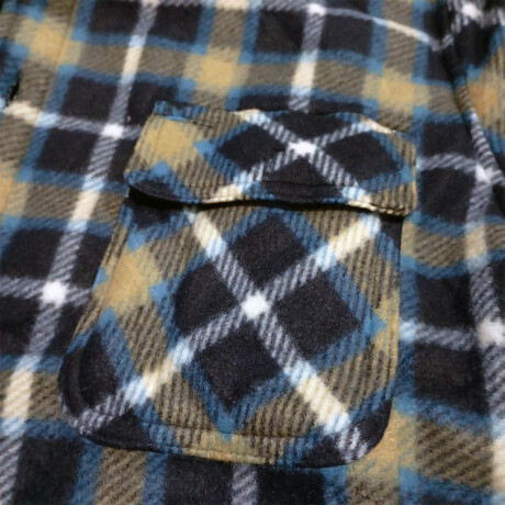 Campera Camisa Leñadora Cangurito Capucha Botones Verde