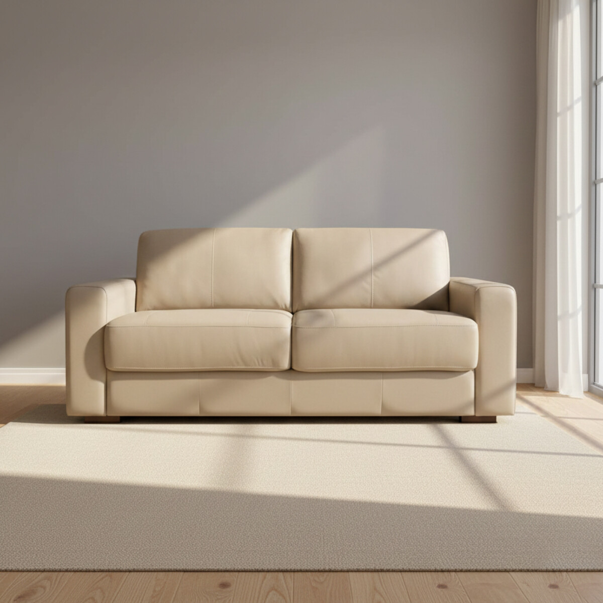 SILLÓN - 2 CUERPOS CUERO-100-NATURAL MARRON TEXAS AVELLANA 