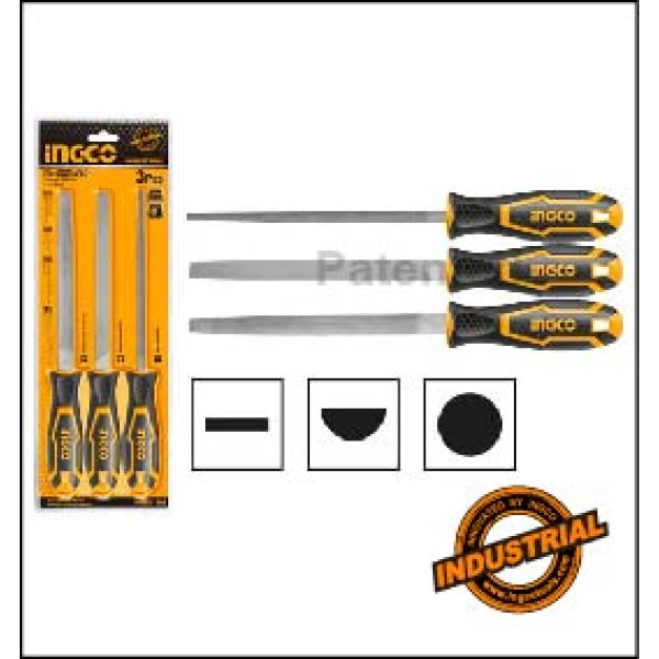 JUEGO DE 3 LIMAS 8´´ PARA METAL INGCO HKTFS1308 JUEGO DE 3 LIMAS 8´´ PARA METAL INGCO HKTFS1308