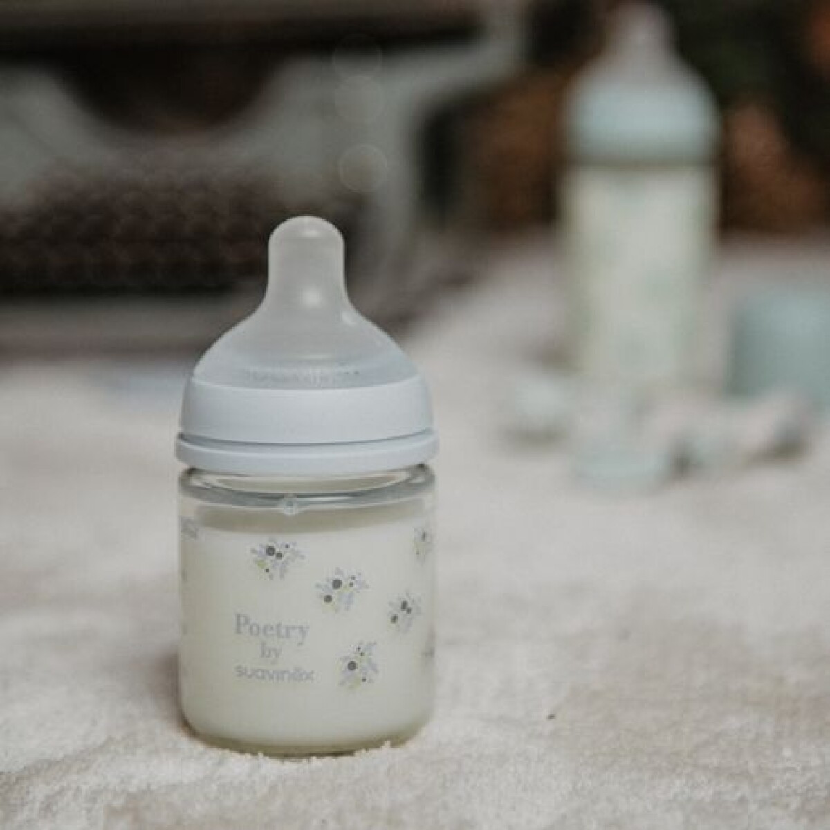 Biberon vidrio Wonder Suavinex 120ml - celeste 