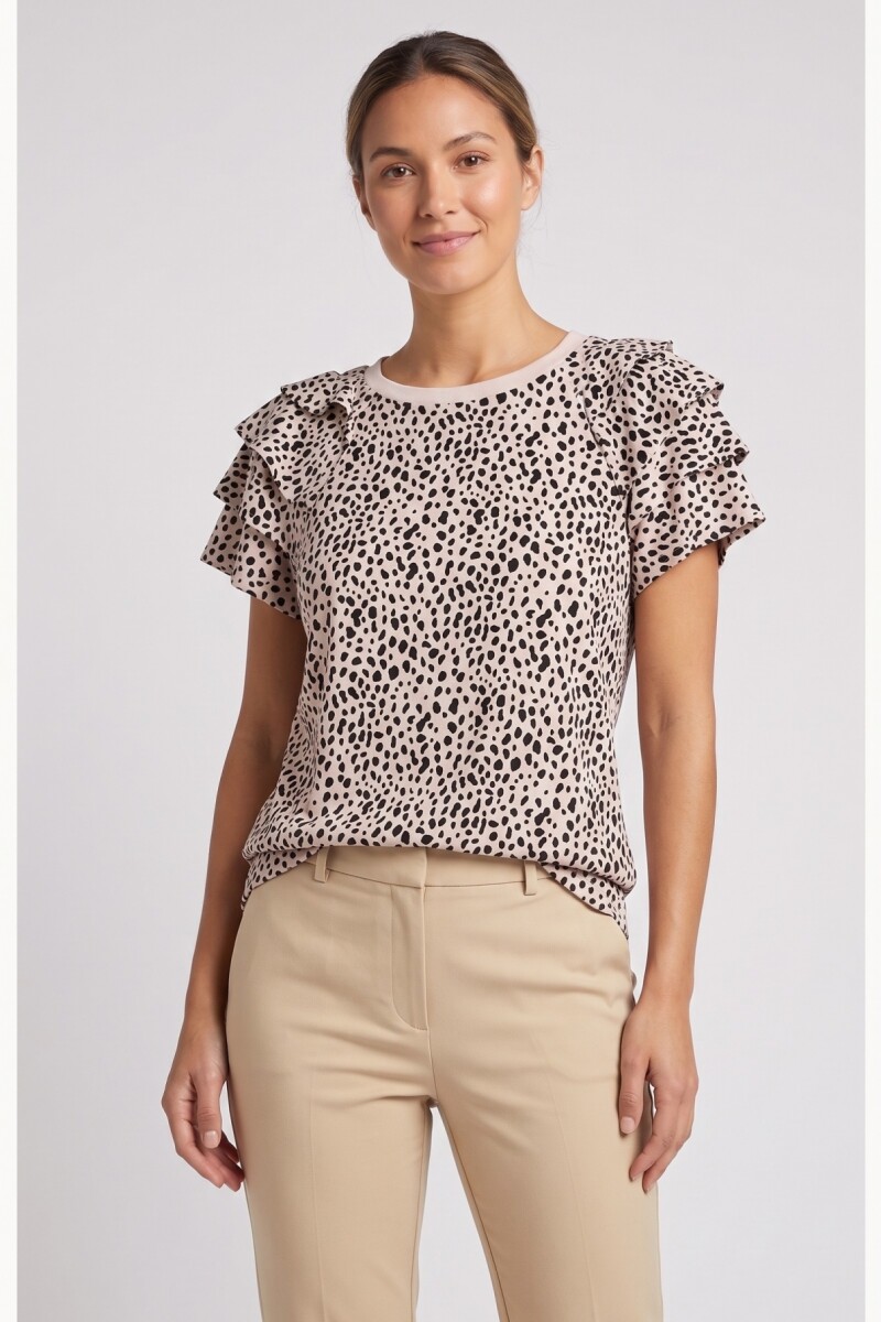 REMERA M/C VOLADO NEGRO ESTAMPADO