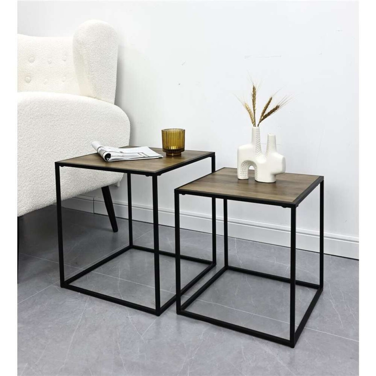 Set 2 Mesas Aux 37X37X405/33X33X355Cm - Madera 