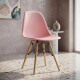 Silla Eames Lumax De Diseño Moderno Con Asiento Liso Y Patas De Madera Para Hogar Rosa