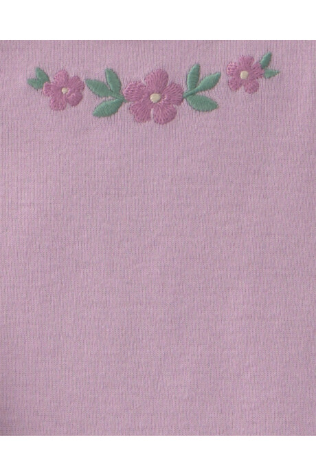 Set tres piezas de algodón, pantalón, body y saco, lila y crema, diseño floral Sin color