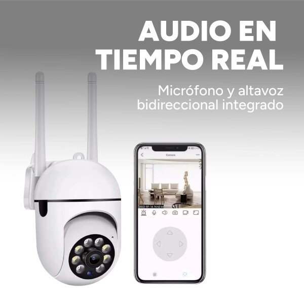 Cámara Seguridad WiFi 1080P Exterior Ip66 Inalambrica Noche Color Blanco