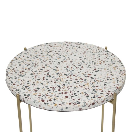 MESA LATERAL TERRAZO BLANCO TERRA