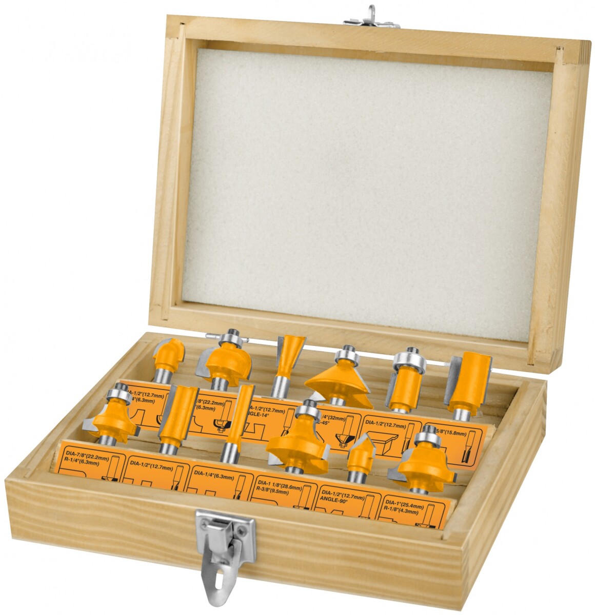 KIT 12 FRESAS 12MM INGCO AKRT1221 