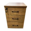 Cajonera con Llave de Madera Melaminico x3 cajones Marron