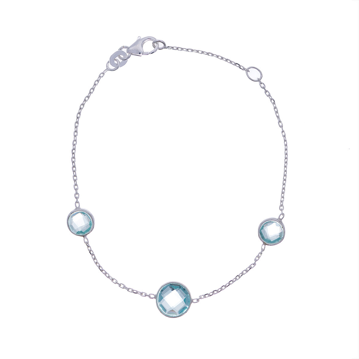 Pulsera de Plata 925 con Topacio celeste 