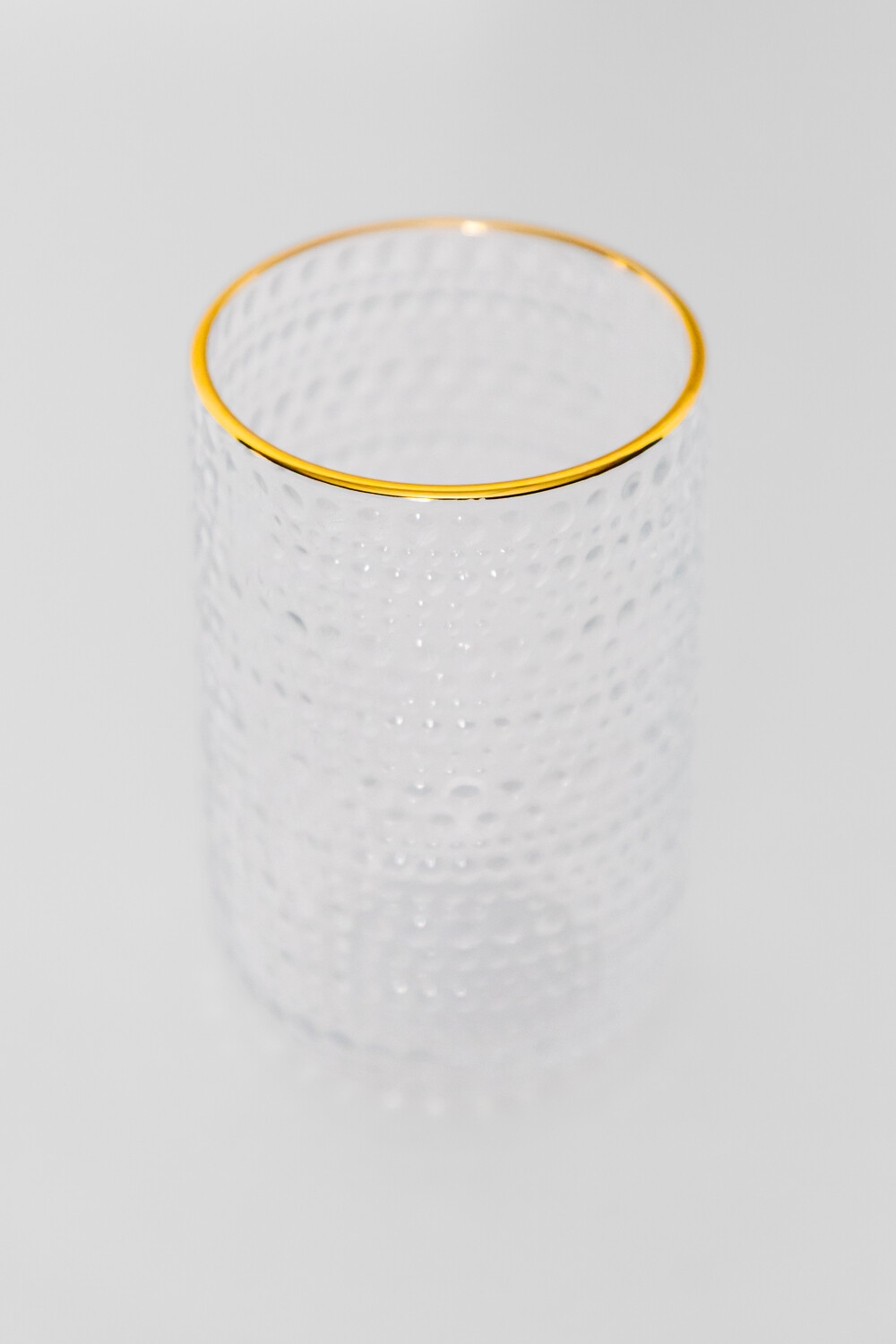 Vaso Alto Dots Borde Dorado Estampado 4