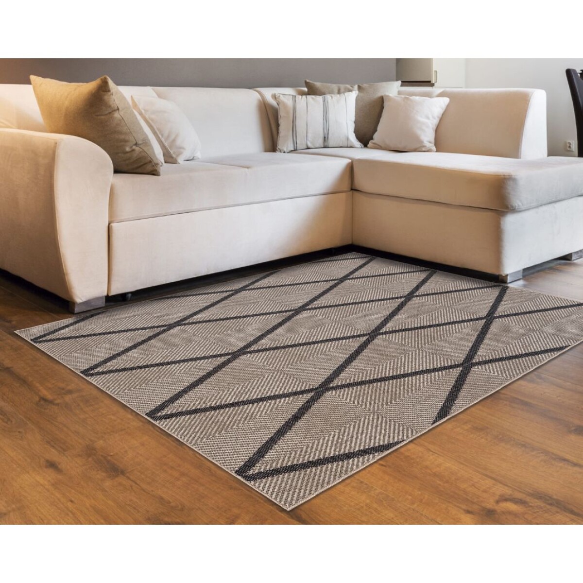 Alfombra ECO GEO Beige / Gris Plomo - 150*200 