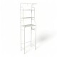 Mueble Metal Organizador Rack Sobre Inodoro tres estantes Blanco