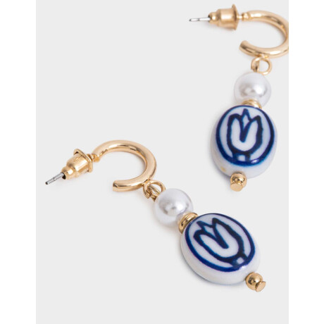 Aros Argollas Flores Dorado